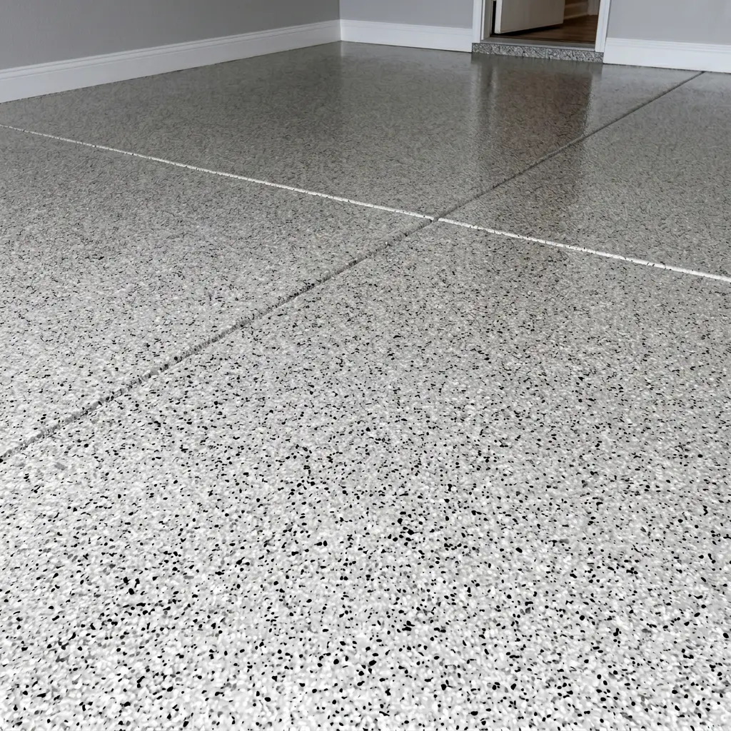 After — flaked polyaspartic finish