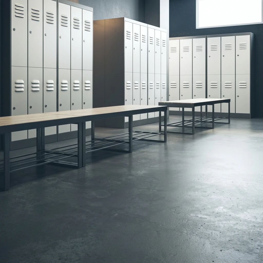 Locker room floor coating